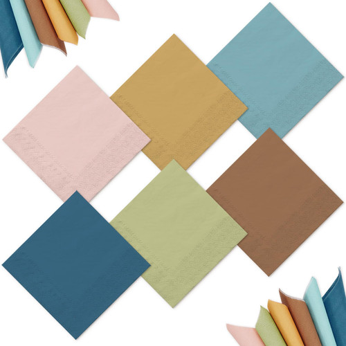 AnyDesign 120 Pieces Multicolor Cocktail Napkin Boho Color Beverage Luncheon Napkins Neutral Color Disposable Paper Napkins 2 Ply for Party Favors Table Decor Celebration Gathering Supplies, 6 Colors AnyDesign 120 Pieces Multicolor Cocktail Napkin Boho Color Beverage Luncheon Napkins Neutral Color Disposable Paper Napkins 2 Ply for Party Favors Table Decor Celebration Gathering Supplies, 6 Colors