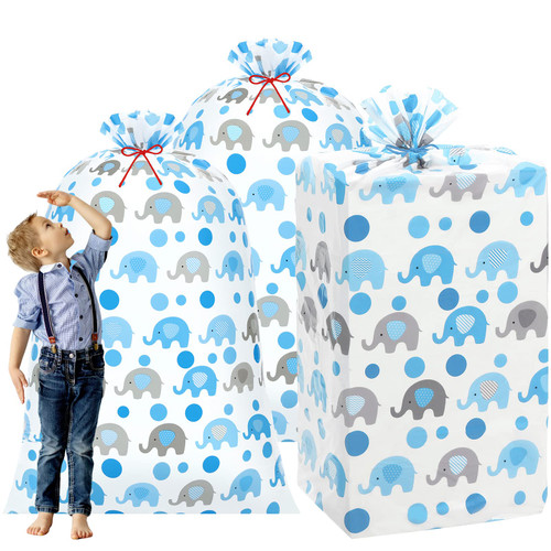 Zonon 3 Pcs 56'' Extra Large Baby Shower Gift Bag Elephant Oversized Holiday Plastic Gift Bags Jumbo Storage Gift Wrapping Bags for Birthday Party Favors Gift Wrap(Blue) Zonon 3 Pcs 56'' Extra Large Baby Shower Gift Bag Elephant Oversized Holiday Plastic Gift Bags Jumbo Storage Gift Wrapping Bags for Birthday Party Favors Gift Wrap(Blue)
