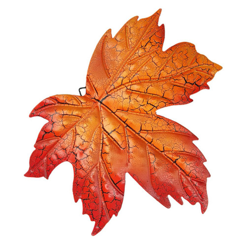 FUNOMOCYA Scene Pendants Maple Leaf Ornament Garden Wall Art Adornments Metal Wall Sculpture Wall Sculptures Maple Leaf Sculpture Autumn Wall Decor 3D Accessories Artificial Iron