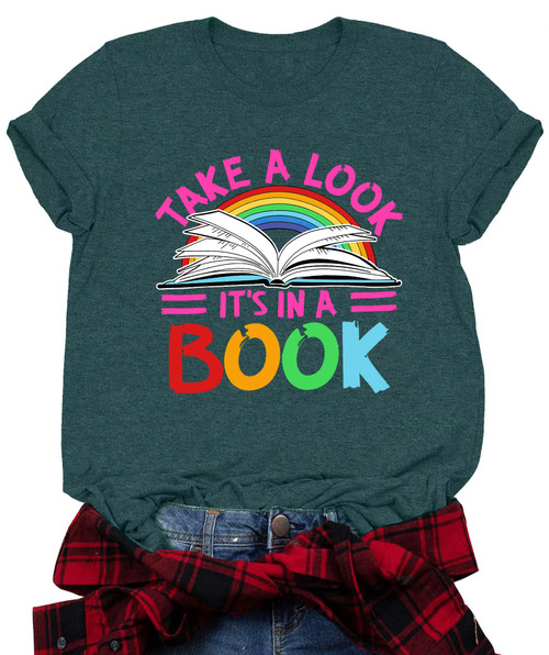 Reading Shirts for Teachers T-Shirt Funny Reading Rainbow Shirt Graphic Cute Book Lover Gift Summer Tee