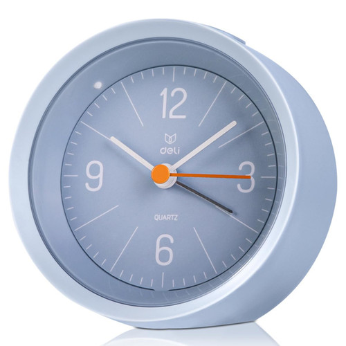 Maxspace Desk Clocks, Small Table Alarm Clocks for Shelf Bedroom Office,Vintage Metal Aesthetic Living Room Decor Clock with Night Light, Non Ticking Silent Battery Operated Cute Clocks (Blue)