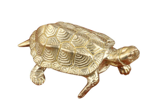 DMtse Chinese Feng Shui Brass Mini Mascot Golden Turtle Statue Figurines Sculpture Collectibles of Good Health Good Lucky for Long Life Lucky Gift