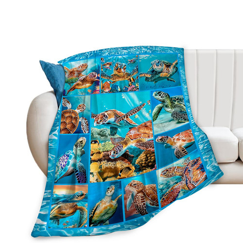 Sea Turtle Blanket Turtle Gifts for Girls Boys Women Ocean Turtle Throw Blanket for Kids Adults Soft Warm Cozy Fleece Blanket for Couch Sofa ?Bed 40"x50"