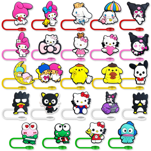 Anime Straw Covers Cap for Cup Straw Accessories, Cartoon Straw Protectors Tips Cover for Reusable Drinking Straws (24pcs animal 10mm) Anime Straw Covers Cap for Cup Straw Accessories, Cartoon Straw Protectors Tips Cover for Reusable Drinking Straws (24pcs animal 10mm)