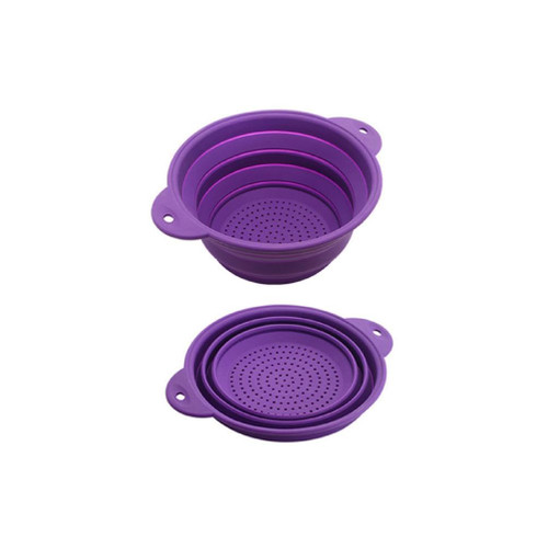 Folding Colander Drain Basket Set Fruit Vegetable Basket Foldable Silicone Strainer Colander Collapsible Drainer Kitchen Sink Drain Basket Drain Rack Basket Strainer
