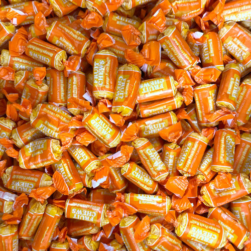 Orange Tootsie Fruit Chews 1 Pound Bulk Candy Bag Individually Wrapped Taffy Candies - Approx. 67 Pops in each Bag!