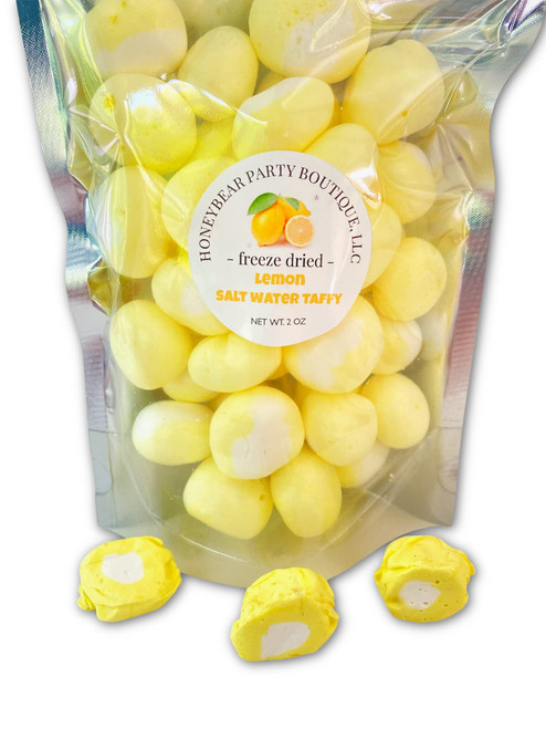 Freeze Dried Lemon Candy - Lemon Taffy - Salt Water Taffy (2 oz bag)