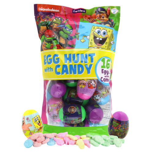 Prefilled Nickelodeon Themed Easter Eggs, Spongebob, Paw Patrol, and Teenage Mutant Ninja Turtles, Assorted Hard Candies Inside, 16 Total Prefilled Nickelodeon Themed Easter Eggs, Spongebob, Paw Patrol, and Teenage Mutant Ninja Turtles, Assorted Hard Candies Inside, 16 Total