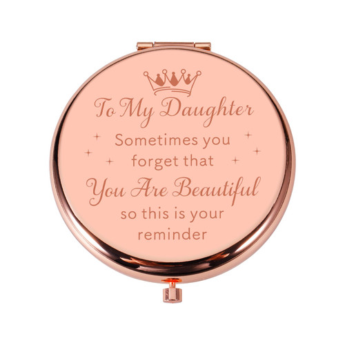 Valentines Day Gifts for Teen Girls Compact Mirror Daughter Gift from Mom Dad Christmas Kids Gift for Teenage Girl Daughter in Law Gifts Bonus Daughter Gifts Birthday Stocking Stuffers