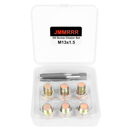 JMMRRR Oil Drain Plug Tap Thread Repair Kit M13 x 1.5MM Oil Pan Screws Rethread Tool Oil Drain Plug Thread Repair Tool Kit JMMRRR Oil Drain Plug Tap Thread Repair Kit M13 x 1.5MM Oil Pan Screws Rethread Tool Oil Drain Plug Thread Repair Tool Kit
