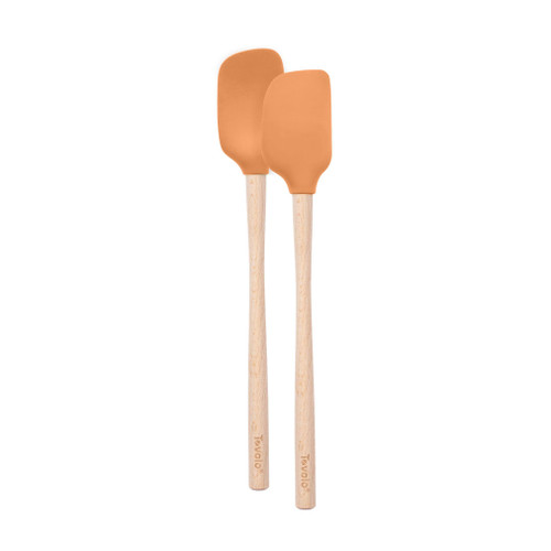 Flex-Core Mini Spatula & Spoonula Wood Handle - Apricot