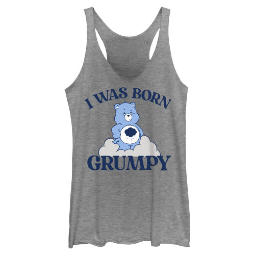 Fifth Sun Care Bears Born Grumpy Women's Racerback Tank Top, Gray Heather, Large