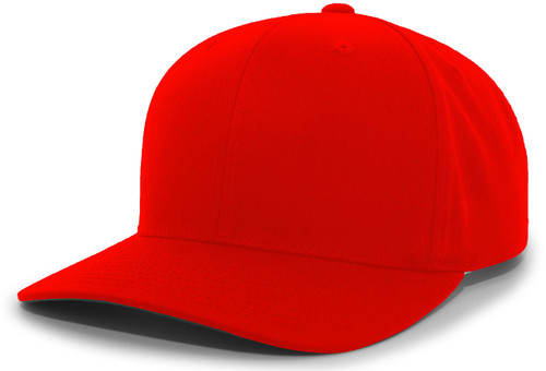 Pacific Headwear Cotton-Poly Hook-and-Loop Adjustable Cap, Red, One Size