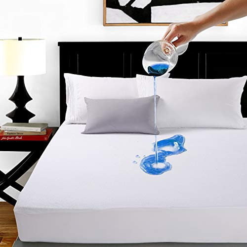 MEROUS Twin Size Mattress Protector - Waterproof Fitted Mattress Pad Cover with Deep Pocket 8"-21",Breathable Cooling,Vinyl PVC Free