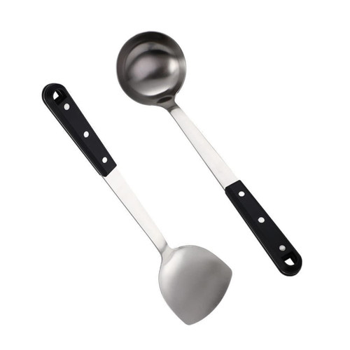 NAMOARLY Mixing Spoons 1 Set Spatula and Soup Spoon Stainless Steel Cooking Utensil Stainless Steel Soup Spoon Nonstick Cookware Non Stick Cooking Tools Stainless Steel Ladle Metal