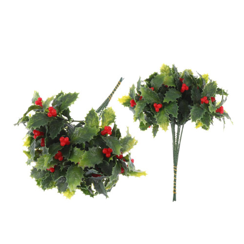 Didiseaon 12pcs Artificial Holly Leaves Greenery Artificial Red Berry Picks Outdoor Decor Holly Leaves Bush Berries Plants Floral Picks Flower Vase Decorative Fake Flowers Bouquet Christmas