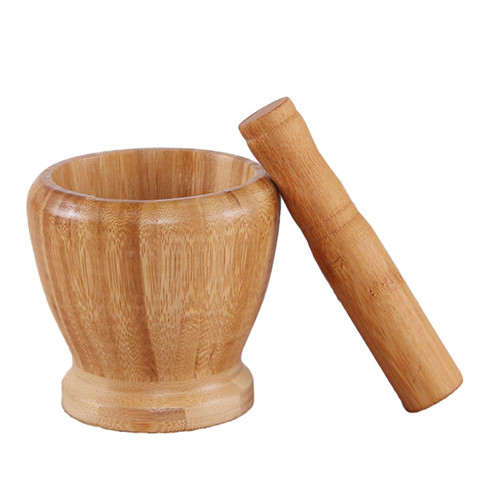 FELTECHELECTR 2pcs Garlic Press Garlic Pounder Large Mortar and Pestle Garlic Pugging Pot Kitchen Tools Pestle Bowl Mortar Pestle Granite Mortar and Pestle Wooden Household Kitchenware