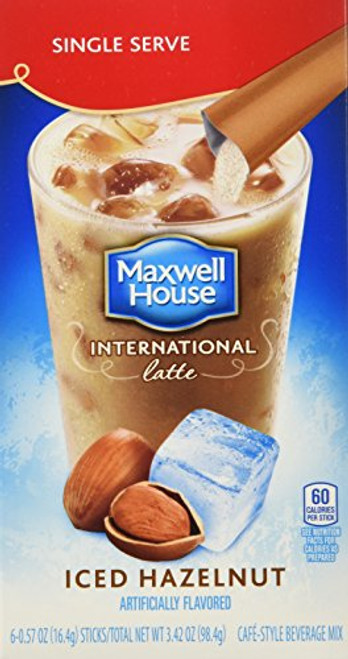 Maxwell House Hazelnut Iced Latte Singles International Cafe (3.42oz Boxes, Pack of 8)