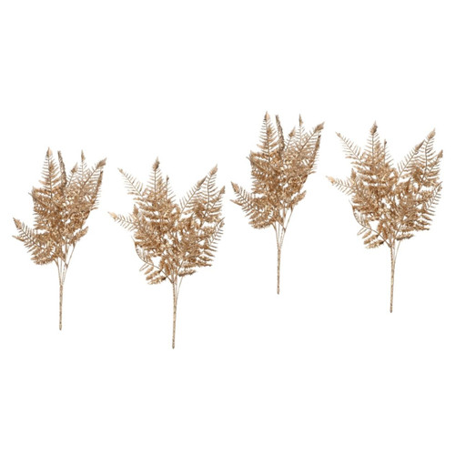 Abaodam 4 Pcs Kim Leaf Bouquet Xmas Fake Plant Bush Artificial Glitter Leaves Christmas Tree Pick Leaves Christmas Shrubs Leaves Floral Decor Autumn Crafting Supplies Plastic