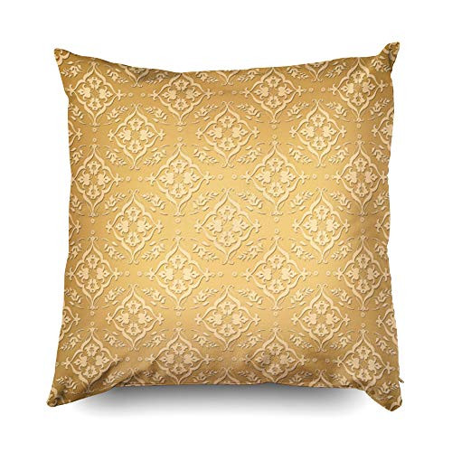 Shorping Zippered Pillow Covers Pillowcases 20X20 Inch Christmas Gold Saffron Decorative Throw Pillow Cover,Pillow Cases Cushion Cover for Home Sofa Bedding