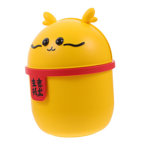 BESTOYARD Desktop Trash Can Tiny Trash Bin Cute Table Trash Can Garbage Can with Lid Mini Trash Can for Desk Mini Trash Can with Lid Cute Trash Can Storage Bucket Office with Cover Plastic