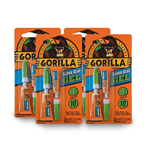 Gorilla Super Glue Gel, Two 3 Gram Tubes, Clear, (Pack of 4) Gorilla Super Glue Gel, Two 3 Gram Tubes, Clear, (Pack of 4)