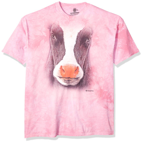 The Mountain Black Cow Face Adult T-Shirt, Pink, 2XL The Mountain Black Cow Face Adult T-Shirt, Pink, 2XL