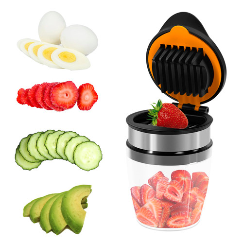 Strawberry Slicer Cup Cutter: Fruit Cup Cutter Slicer Cup Chopper for Strawberries Egg Banana Slicer Quickly Making Fruit Vegetable Salad Strawberry Cutter Mini Slicer Kitchen Gadget