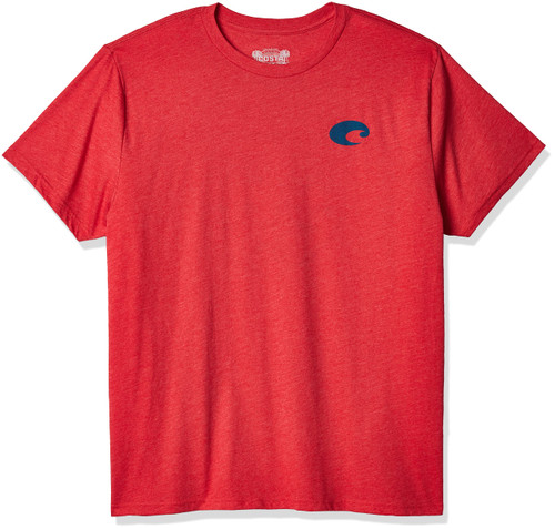 Costa Del Mar Species Shield Short Sleeve T Shirt, Heather Red, Medium