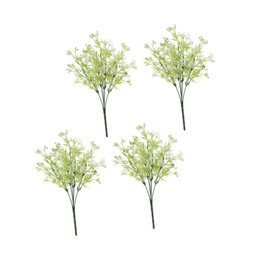 ABOOFAN 4pcs Simulated Xiaoxueguo Table Decorations Hibiscus Flowers Decoration Leaf Floral Stem Artificial Plant Stem Faux Plants Greenery Wedding Artificial Flowers Plastic