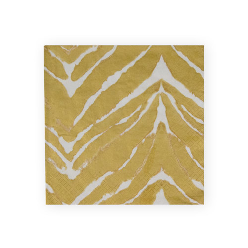 Wild Kingdom White & Gold Luncheon Napkins - 20 Per Package