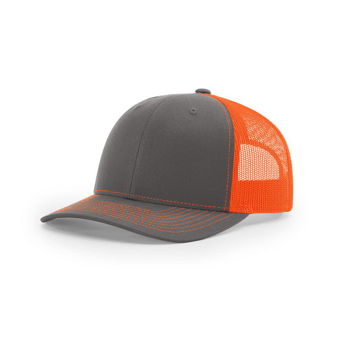 The Hat Pros | Richardson 112 Structured Classic Trucker Snapback (Charcoal/Neon Orange)