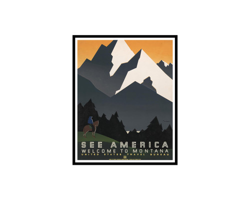 Poster Master Vintage Travel Poster - See America Print - Welcome to Montana Art - Mountain Art - Gift for Men, Women, Travel Lover - Landscape Decor for Bedroom, Living Room - 8x10 UNFRAMED Wall Art Poster Master Vintage Travel Poster - See America Print - Welcome to Montana Art - Mountain Art - Gift for Men, Women, Travel Lover - Landscape Decor for Bedroom, Living Room - 8x10 UNFRAMED Wall Art