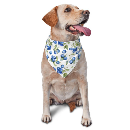 Blueberries Dog Bandanas Holiday Dog Bandanas Adjustable Dog Bandanas Boy Girl Dog Scarf Christmas Bandanas for Dogs Triangle Bandana Bibs Pet Kerchief Dog Costume Washable