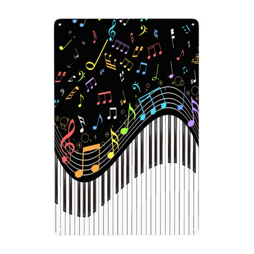 JOCASA Music Note Piano Vintage Aluminum Metal Poster Sign Decor-Retro Metal Tin Sign for Home Wall Decor, Kitchen, Bedroom, Signs Gift,12''x 8''
