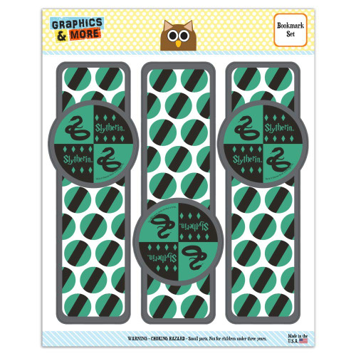 Harry Potter Slytherin Pattern Set of 3 Glossy Laminated Bookmarks