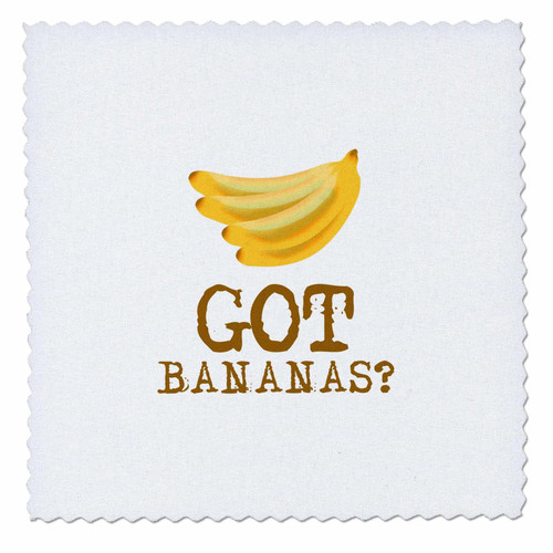 3dRose an Image of a Yellow Bananas. Got Bananas Funny Decorative Text - Quilt Squares (qs_351399_4)