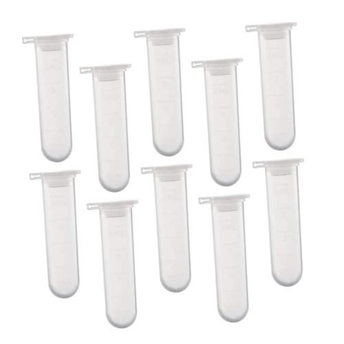 Mobestech 100 Pcs Centrifuge Tube Lab Tubes Vials with Caps Microcentrifuge Sample Tubes Test Tubes with Lids Centrifugal Tube Vials Polypropylene White Glass Scale