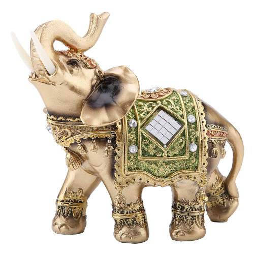 Focket Elegant Elephant Statue, Resin Green Lucky Feng Shui Elephant Sculpture Wealth Lucky Figurine Perfect for Home, Office Decoration (S) Focket Elegant Elephant Statue, Resin Green Lucky Feng Shui Elephant Sculpture Wealth Lucky Figurine Perfect for Home, Office Decoration (S)