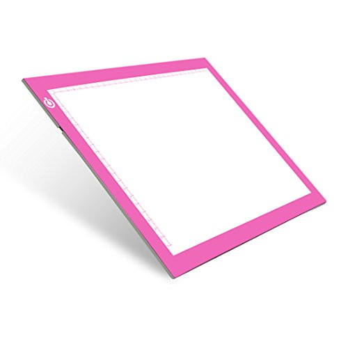 LITENERGY Portable A4 Tracing LED Copy Board Light Box, Pink Ultra-Thin Adjustable USB Power Artcraft LED Trace Light Pad for Tattoo Drawing, Streaming, Sketching, Animation, Stenciling