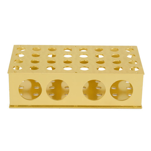 Test Tube Rack - Golden Aluminum Test Tube Rack Holder Stand 8 * 12.3 * 18 * 30mm Hole Diameter for Laboratory