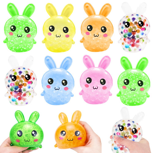 SUNPROUND 8 Pack Bunny Easter Stress Balls, Easter Basket Stuffers, Easter Egg Fillers, Squeeze Balls, Easter Egg Hunt, Party Favors Classroom Prizes
