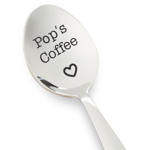 Grandpa gift from grandson granddaughter | Fathers Day Gift to Grandpa | Gifts to Grandfather | Pops Coffee Spoon | Birthday Christmas Gift to Grandpa | Coffee Lover Gift - Engraved Spoon