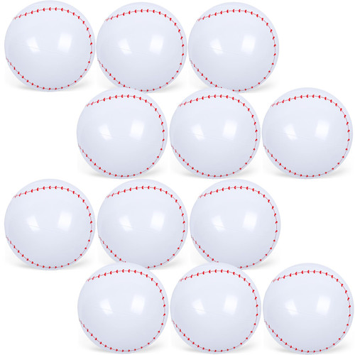 AMOR PRESENT 12PCS Inflatable Balls 12 Inch, Inflatable Baseball for Kids Beach Balls Party Favors for Summer Swimming Pool Beach Game