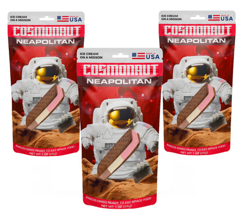 Cosmonautic Foods Freeze-Dried Ice Cream Sandwich, NASA Space Dessert (Neapolitan 3 Pack) Cosmonautic Foods Freeze-Dried Ice Cream Sandwich, NASA Space Dessert (Neapolitan 3 Pack)