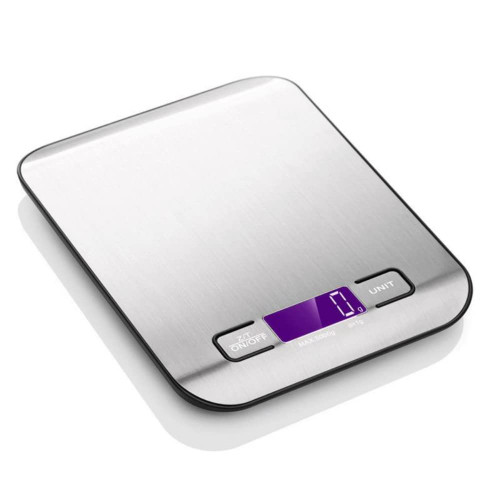 Food Kitchen Scale, Digital Grams and Ounces for Weight Loss, Baking, Cooking, Keto and Meal Prep, LCD Display,304 Stainless Steel (10kg/1g,Purple)