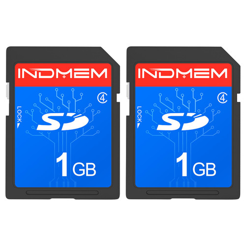 INDMEM SD Card 1GB (2 Pack)- Class 4 Flash Memory Card MLC Stanard Secure Digital Cards Camera Cards