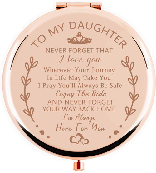 Sanamuo Daughter Gifts Compact Mirror for Daughter Gifts from Mom Dad, Birthday Gift for Daughter, Valentine's Day Graduation Wedding Anniversary (Rose Gold) Sanamuo Daughter Gifts Compact Mirror for Daughter Gifts from Mom Dad, Birthday Gift for Daughter, Valentine's Day Graduation Wedding Anniversary (Rose Gold)