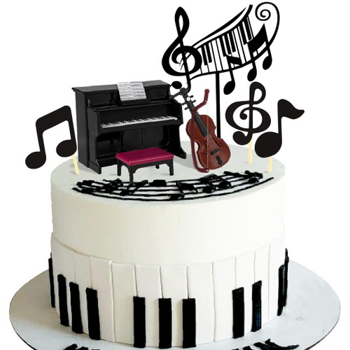 Music Cake Toppers Piano Violin Cake Decorations Set with Piano Violin Musical score Note for Music Piano Violin Themed Birthday Party (Piano Violin) Music Cake Toppers Piano Violin Cake Decorations Set with Piano Violin Musical score Note for Music Piano Violin Themed Birthday Party (Piano Violin)