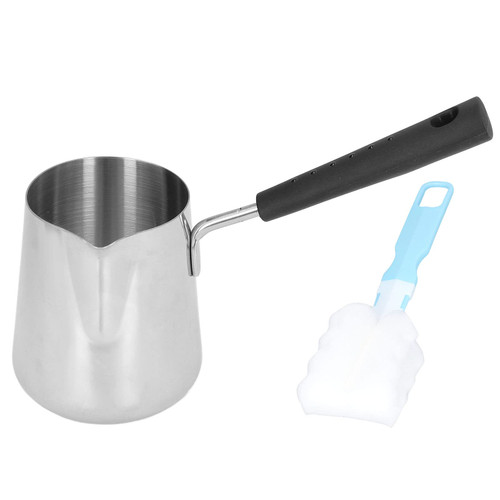 Butter Coffee Milk Warmer Mini Butter Melting Pot, Butter Warmer Mini Stainless Steel Coffee Heating Pot 350ml with Spout for Melting Butter Coffee Milk Warmer Mini Butter Melting Pot, Butter Warmer Mini Stainless Steel Coffee Heating Pot 350ml with Spout for Melting